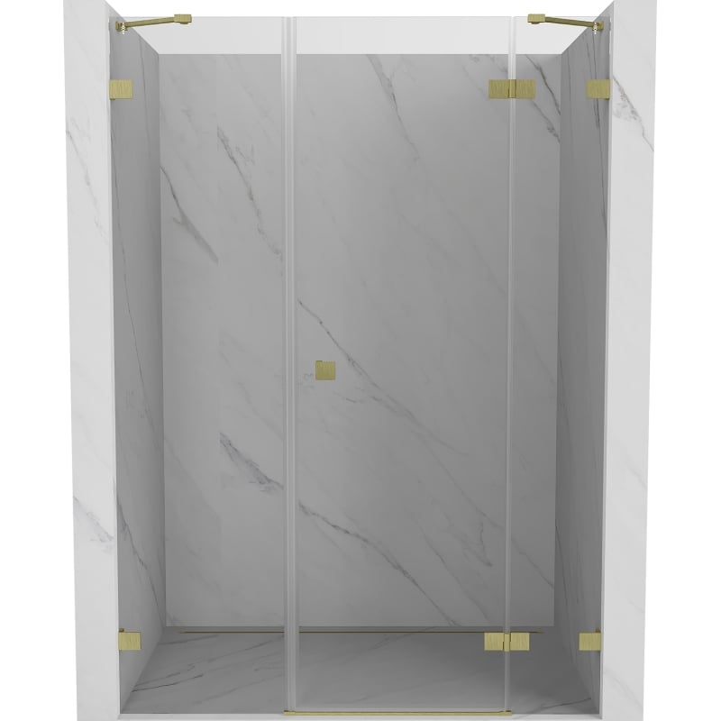 Mexen Lunar shower door hinged right 160 cm, transparent, brushed gold - 834S-160-050-55-00-P
