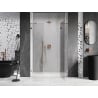 Mexen Lunar right-side hinged shower door 120 cm, transparent, rose gold - 834S-120-050-60-00-P