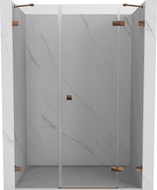 Mexen Lunar 150 cm Right Hinged Shower Door, Transparent, Rose Gold - 834S-150-050-60-00-P
