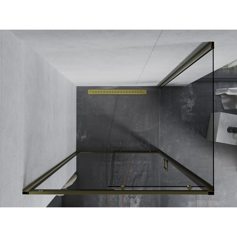 Mexen Apia sliding shower cabin 105 x 100 cm, transparent, gold - 840-105-100-50-00