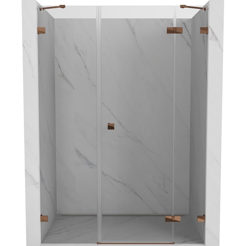 Mexen Lunar Shower Door Hinged Right 155 cm, Transparent, Rose Gold - 834S-155-050-60-00-P