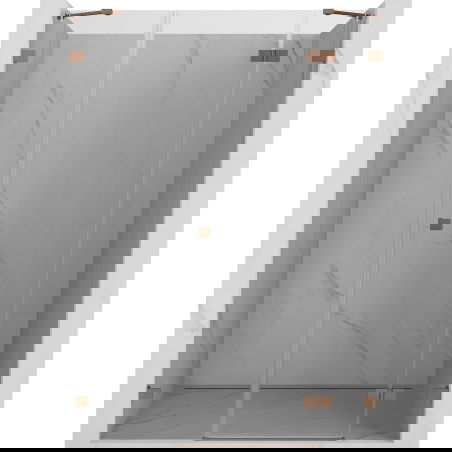 Mexen Lunar Shower Doors Right Swing 140 cm, Transparent, Brushed Copper - 834S-140-050-65-00-P