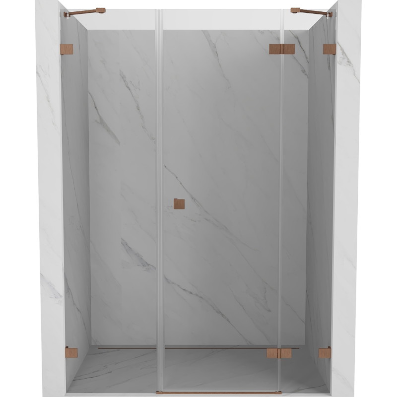 Mexen Lunar right-hinged shower door 155 cm, transparent, brushed copper - 834S-155-050-65-00-P