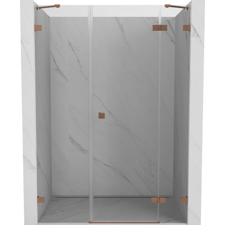 Mexen Lunar right-hinged shower door 155 cm, transparent, brushed copper - 834S-155-050-65-00-P