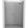 Mexen Lunar right-hinged shower door 155 cm, transparent, brushed copper - 834S-155-050-65-00-P