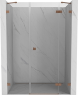 Mexen Lunar right-hinged shower door 155 cm, transparent, brushed copper - 834S-155-050-65-00-P