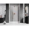 Mexen Lunar right-hinged shower door 155 cm, transparent, brushed copper - 834S-155-050-65-00-P