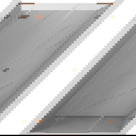 Mexen Lunar L left swing shower door 150 cm, transparent, brushed copper - 834SL-150-050-65-00-L