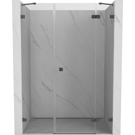 Mexen Lunar Right-Hinged Shower Door 155 cm, Transparent, Brushed Gun Gray - 834S-155-050-66-00-P