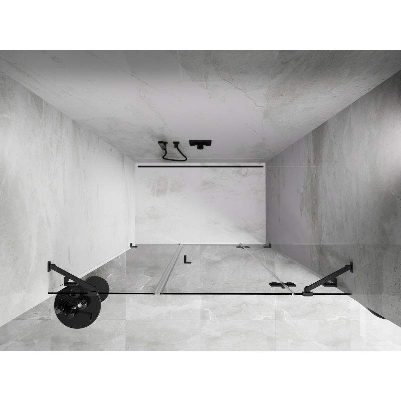 Mexen Lunar shower door pivot right 155 cm, transparent, brushed gun gray - 834S-155-050-66-00-P
