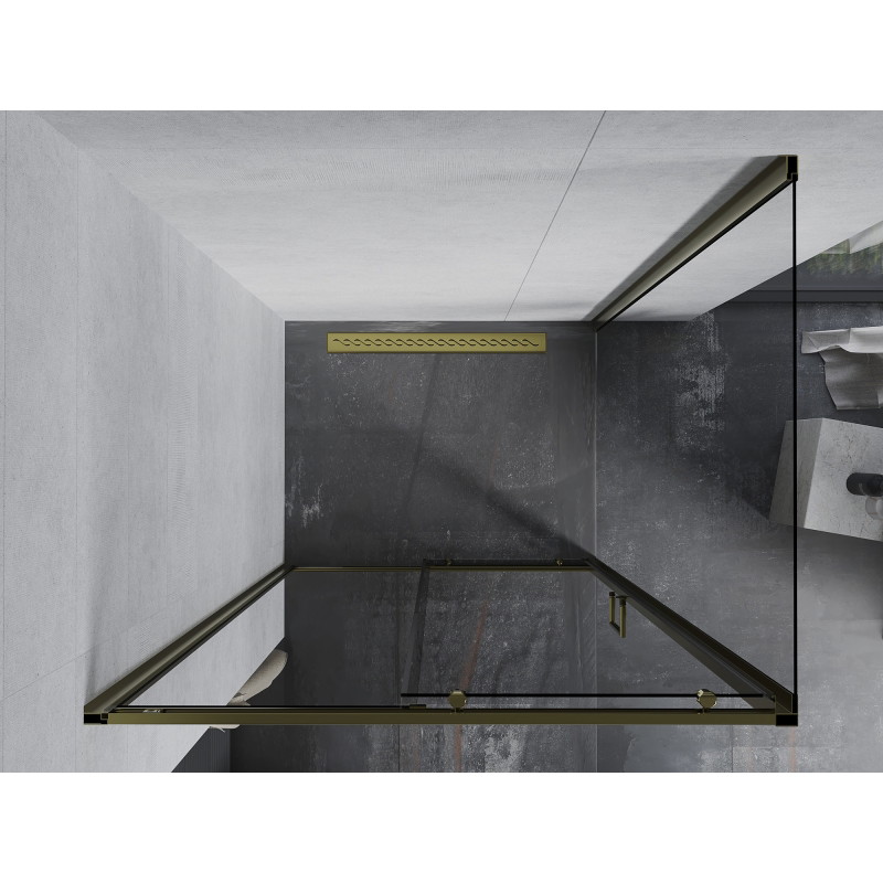 Mexen Apia sliding shower enclosure 115 x 70 cm, transparent, gold - 840-115-070-50-00