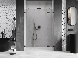 Mexen Lunar shower door right hinged 120 cm, transparent, black - 834S-120-050-70-00-P
