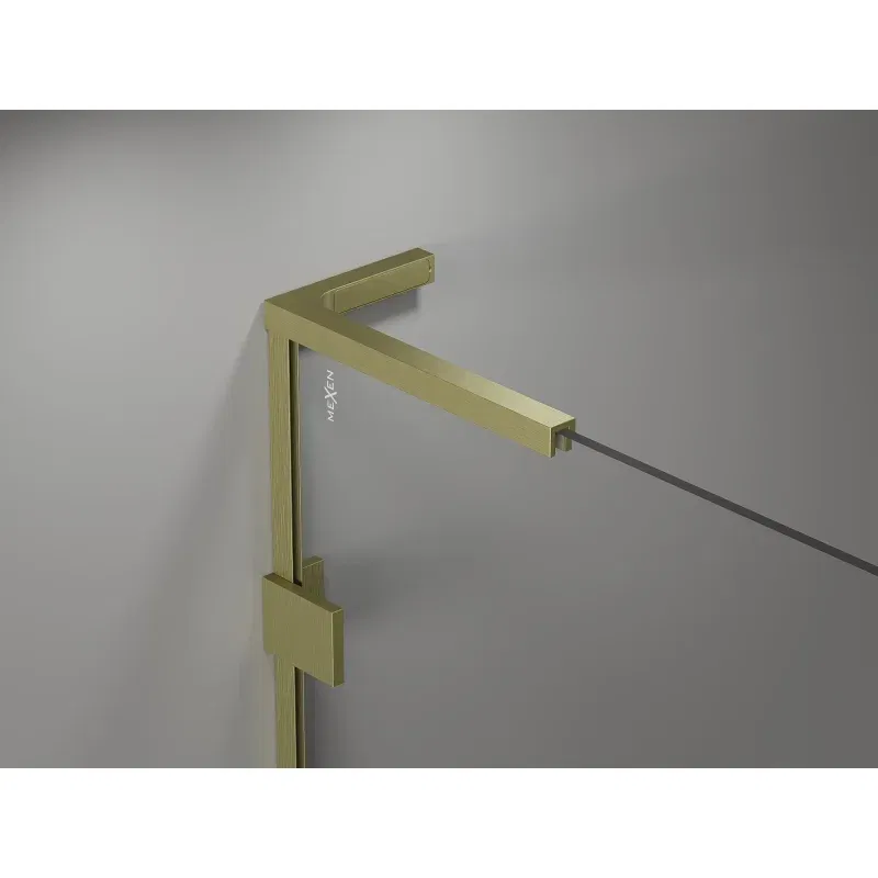 Mexen Lunar L bath screen 1-wing 60 x 150 cm, transparent, brushed gold - 897L-060-000-55-00