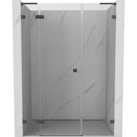 Mexen Lunar L left hinged shower door 140 cm, transparent, brushed gun gray - 834SL-140-050-66-00-L