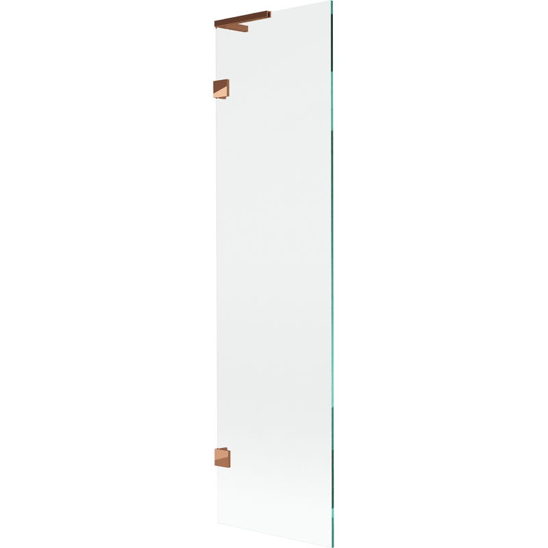 Mexen Lunar L bath screen 1-wing 50 x 150 cm, transparent, pink gold - 897L-050-000-60-00
