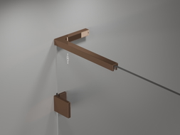 Mexen Lunar L bathtub screen 1-panel 100 x 150 cm, transparent, rose gold - 897L-100-000-60-00