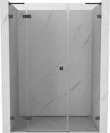 Mexen Lunar L left hinged shower door 145 cm, transparent, brushed gun gray - 834SL-145-050-66-00-L