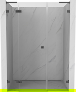 Mexen Lunar L left hinged shower door 155 cm, transparent, gun gray brushed - 834SL-155-050-66-00-L