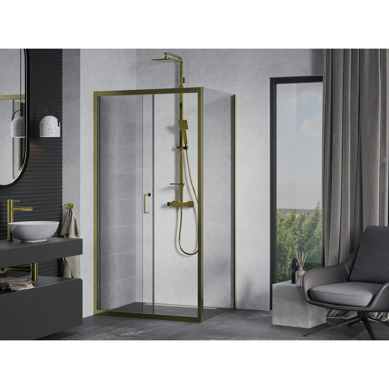 Mexen Apia sliding shower cabin 120 x 100 cm, transparent, gold - 840-120-100-50-00