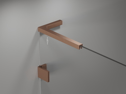 Mexen Lunar L single-panel bath screen 80 x 150 cm, transparent, brushed copper - 897L-080-000-65-00