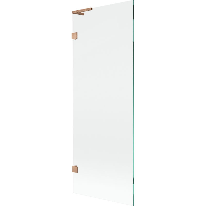 Mexen Lunar L Bath Screen Single Panel 70 x 150 cm, Transparent, Brushed Copper - 897L-070-000-65-00