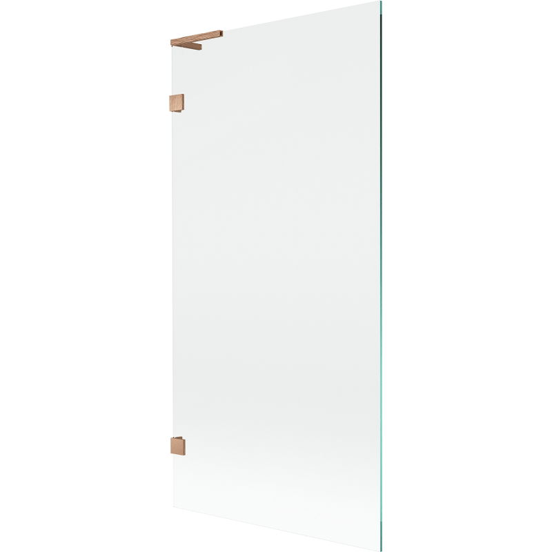 Mexen Lunar L Bathtub Screen Single-Panel 90 x 150 cm, Transparent, Brushed Copper - 897L-090-000-65-00