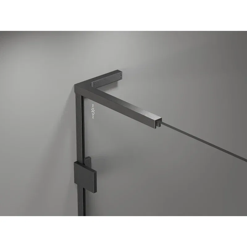 Mexen Lunar L one-panel bath screen 60 x 150 cm, transparent, brushed gun grey - 897L-060-000-66-00