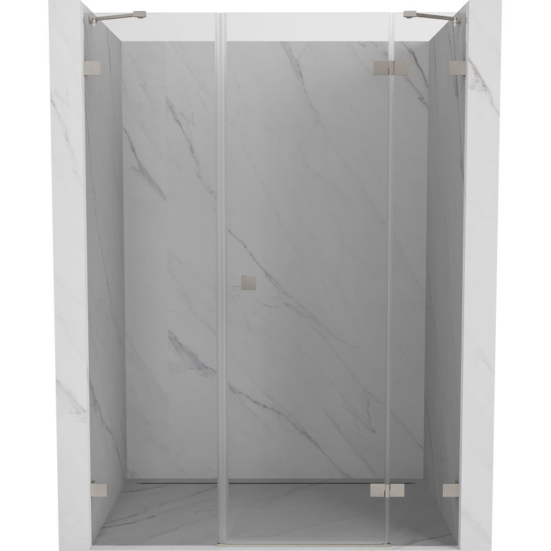 Mexen Lunar Right-Handed Shower Door 140 cm, Transparent, Brushed Nickel - 834S-140-050-97-00-P