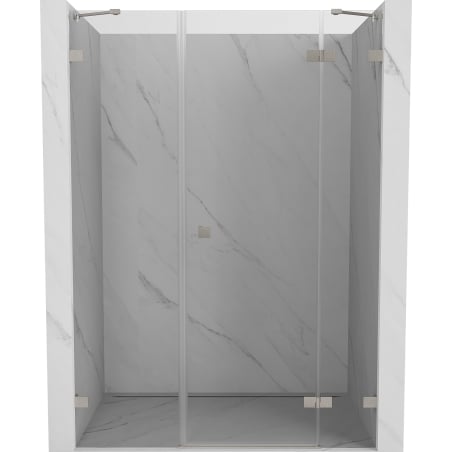 Mexen Lunar shower doors hinged right 155 cm, transparent, brushed nickel - 834S-155-050-97-00-P