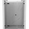 Mexen Lunar L left side hinged shower door 125 cm, transparent, black - 834SL-125-050-70-00-L