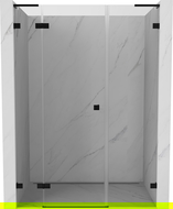 Mexen Lunar L Shower Door Left Hinged 125 cm, Transparent, Black - 834SL-125-050-70-00-L