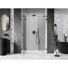 Mexen Lunar L left side hinged shower door 125 cm, transparent, black - 834SL-125-050-70-00-L