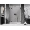 Mexen Lunar L 145 cm Left Hinged Shower Doors, Transparent, Black - 834SL-145-050-70-00-L