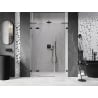 Mexen Lunar L 145 cm Left Hinged Shower Doors, Transparent, Black - 834SL-145-050-70-00-L