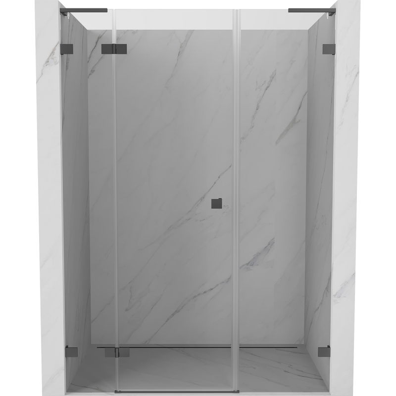 Mexen Lunar L left hinged shower door 155 cm, transparent, gun metal - 834SL-155-050-95-00-L