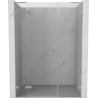 Mexen Lunar L left pivot shower door 130 cm, transparent, brushed nickel - 834SL-130-050-97-00-L