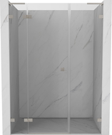 Mexen Lunar L left pivot shower door 130 cm, transparent, brushed nickel - 834SL-130-050-97-00-L