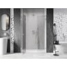 Mexen Lunar L left pivot shower door 130 cm, transparent, brushed nickel - 834SL-130-050-97-00-L