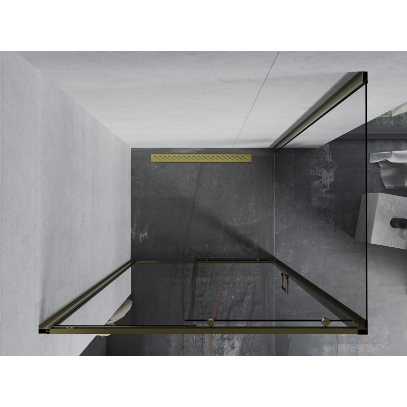 Mexen Apia sliding shower cabin 135 x 90 cm, transparent, gold - 840-135-090-50-00