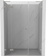 Mexen Lunar L left swing shower door 145 cm, transparent, brushed nickel - 834SL-145-050-97-00-L