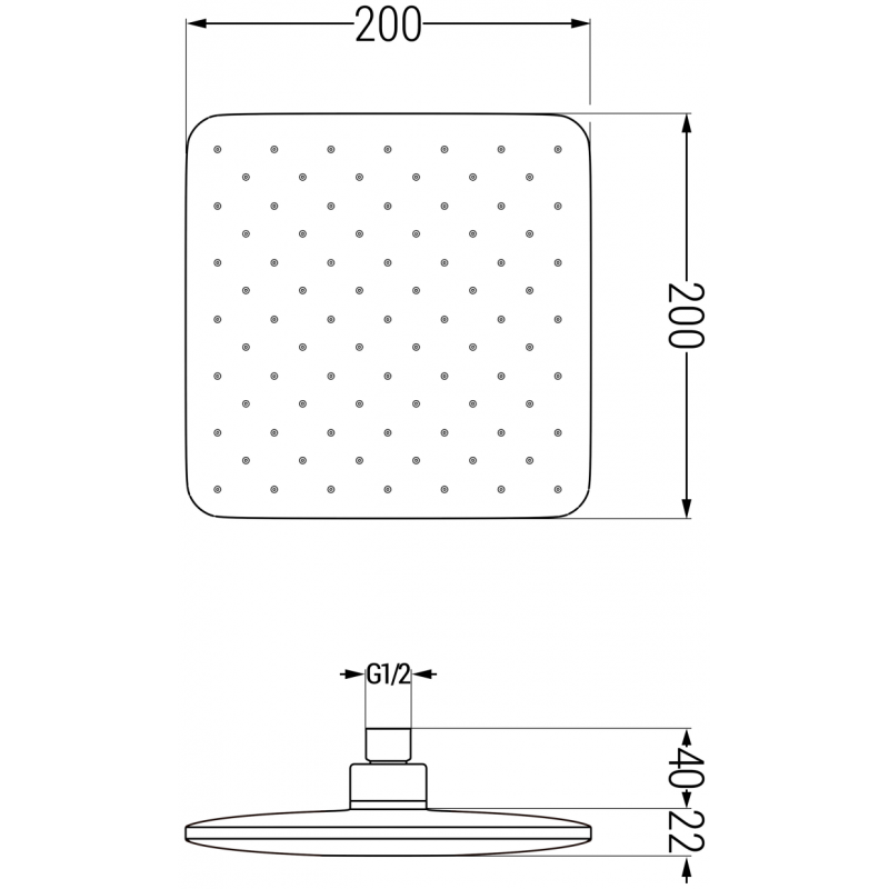 Mexen D-62 Shower Head 20x20 cm, Chrome - 79762-00