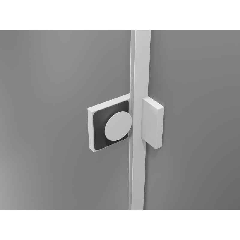 Mexen Lunar L 130 cm right, hinged shower door, transparent, white - 834SL-130-050-20-00-P