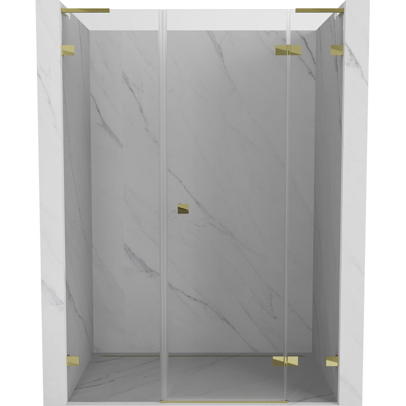Mexen Lunar L right pivot shower door 125 cm, transparent, gold - 834SL-125-050-50-00-P