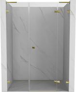Mexen Lunar L right swing shower door 135 cm, transparent, gold - 834SL-135-050-50-00-P