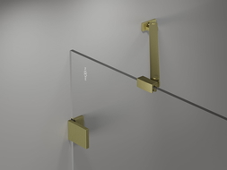 Mexen Lunar 2-panel left shower screen 80 x 150 cm, transparent, brushed gold - 897-080-100-55-00-L