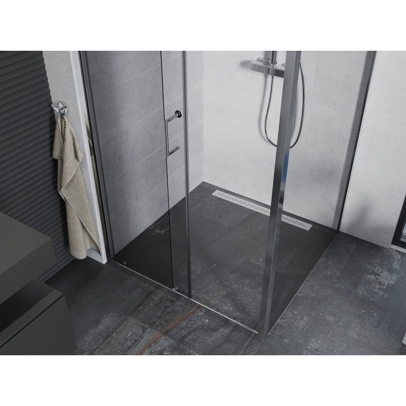 Mexen Apia 100 x 100 cm sliding shower enclosure, transparent, chrome - 840-100-100-01-00