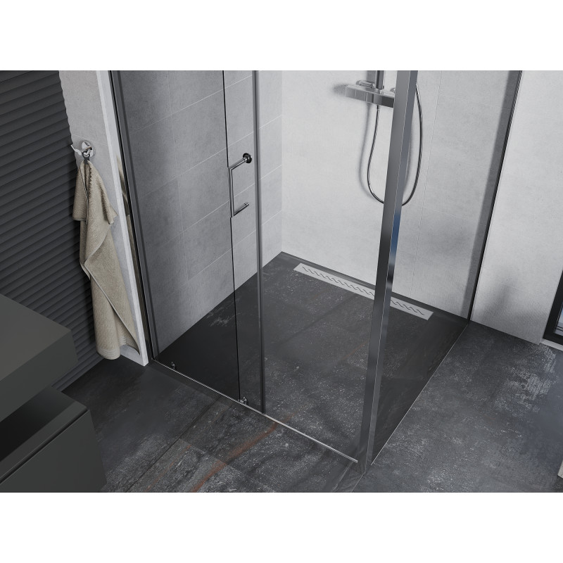 Mexen Apia sliding shower cabin 100 x 100 cm, transparent, chrome - 840-100-100-01-00