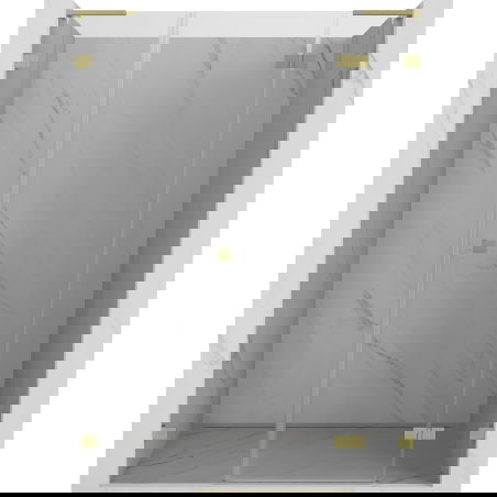 Mexen Lunar L Right-Hinged Shower Door 135 cm, Transparent, Brushed Gold - 834SL-135-050-55-00-P