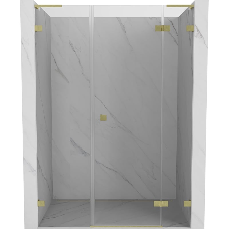 Mexen Lunar L Shower Door Hinged Right 140 cm, Transparent, Brushed Gold - 834SL-140-050-55-00-P