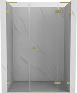 Mexen Lunar L Shower Door Hinged Right 140 cm, Transparent, Brushed Gold - 834SL-140-050-55-00-P